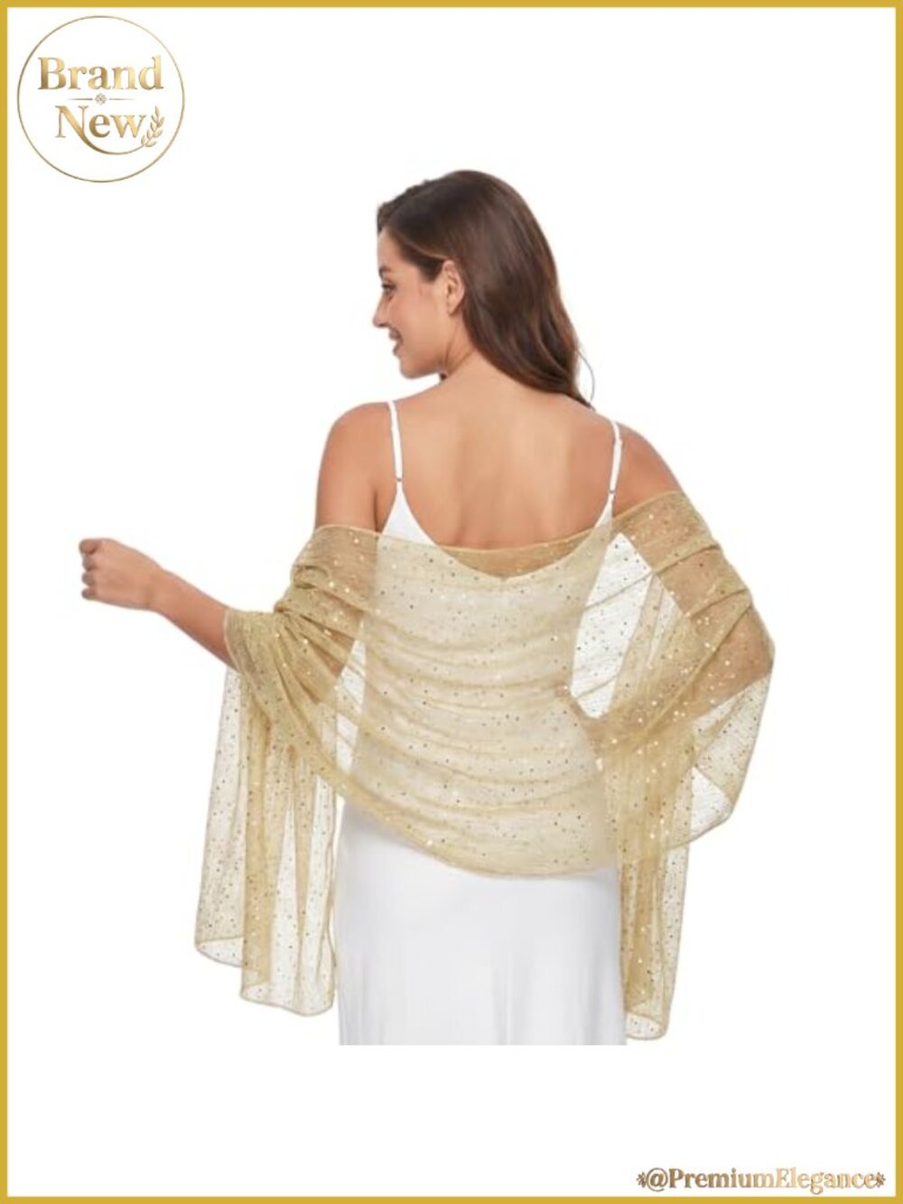 Sequin Shawl Wrap for Evening Dresses Sparkly Mesh Scarf Women